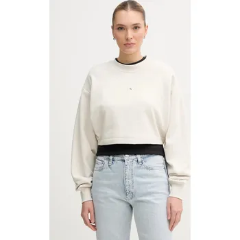 Pánská mikina Bavlněná mikina Calvin Klein Jeans J20J225370 béžová 01X, vel. L
