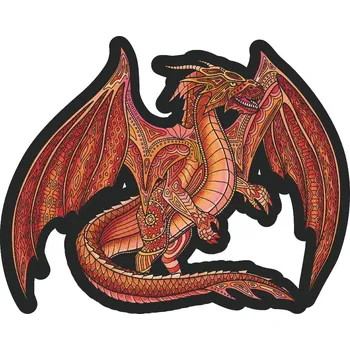 Puzzle Coolkousky Puzzle dřevěné sololak v krabičce, 104 dílků, 26 × 24 cm, Drak