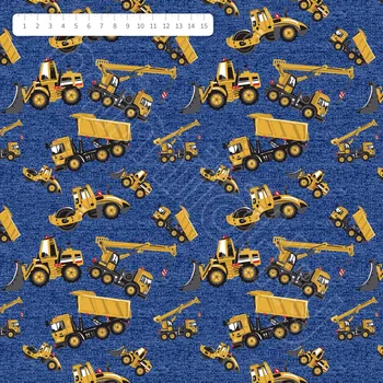 Softshell stavební auta na modré by MIMI