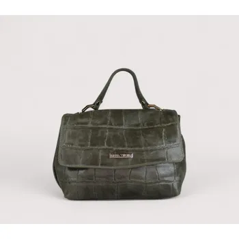 Kabelka AMANDA CROCO KOŽENÁ KABELKA ANNA VIRGILI GREEN - ZELENO/ŠEDÁ