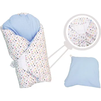 Zavinovačka Eva Kiedroňová SET 4v1 - Mini Dráček - Jarní louka s modrými tečkami + Zdarma webinář - Mít peřinku není všechno