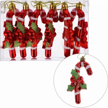 Vánoční ozdoba Červené vánoční ozdoby ve tvaru vánočních holí
