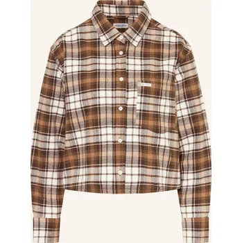 Dámská halenka Guess Jeans Dámská Košile Z Flanelu, hnědá / tmavě hnědá /...