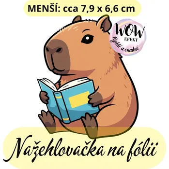Nažehlovačky na fólii Nažehlovačka na fólii, KAPYBARA čtenář, 1 kus Zvolte VELIKOST motivu ZDE:: Menší