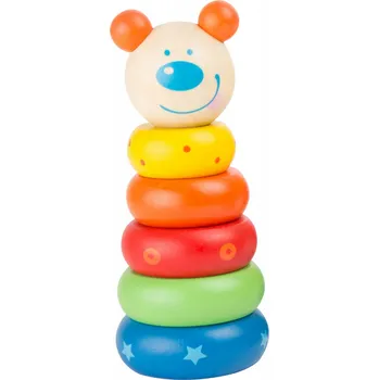 SMALL FOOT Dřevěná skládací věž - Medvěd