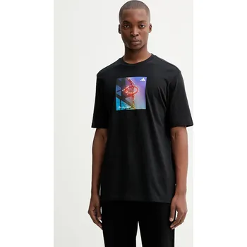 Bavlněné tričko adidas HLDY Court JN2501 černá 99X, vel. L