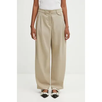 Dámské kalhoty Kalhoty Maison Kitsuné Double Pleated, 38, béžová, 80X