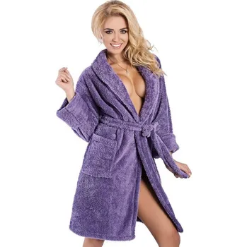 Dámský župan Krátký dámský župan DKAREN Eliza fialový - S