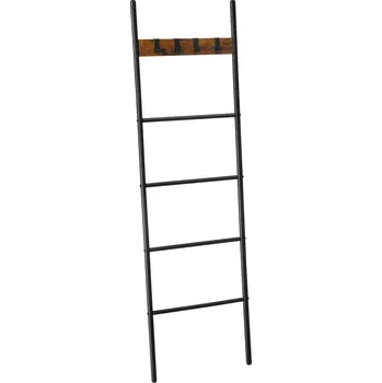 Věšák VASAGLE Žebřík na ručníky, 44x160cm, černý Police na deky