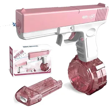 Stříkací pistole BATTLE Elektrická vodní pistole - Glock, 2 zásobníky, růžová