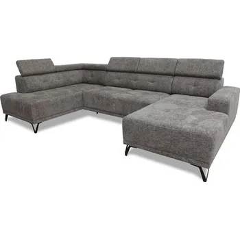 Sedací souprava KLEOPATRA U - Pravá - ( KLOE I ) sedací souprava s ELEKTRICKÝM vyjížděcím sedákem - látka šedá RETRO BLISS 90 - kolekce "GB" (K250-Z) NOVINKA