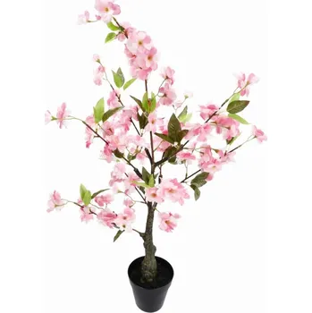 umělá květina Umělá rostlina Třešňový strom v květináči růžový - 80 cm