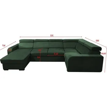 Sedací souprava ELIZA U - Pravá - sedací souprava látka MANILA 35 - tmavě zelená (PANORAMIC BOTM+2F+Rr+1B) - (D) (K250) NOVINKA