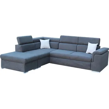 Sedací souprava BORGO Pravá - sedací souprava látka CELÁ tmavě šedá CURIO 97/ polštářky CURIO 80 světle šedá - kolekce "E" (FE) (3BALÍKY) (K250) NOVÁ LÁTKA