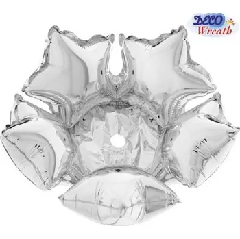 Balónek MINI Hvězda dekorační stříbrná 14"/35cm fóliový balónek nafukovací