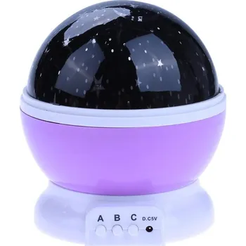 Dětská postýlka Aga Hvězdný projektor - noční světlo 2v1 USB fialová