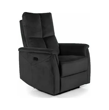 Křeslo Neo Velvet M - relaxační křeslo elektrické - látka ČERNÁ -Bluvel 19, Nosnost 120kg (S) (NEPTUNMVZ) (K150)