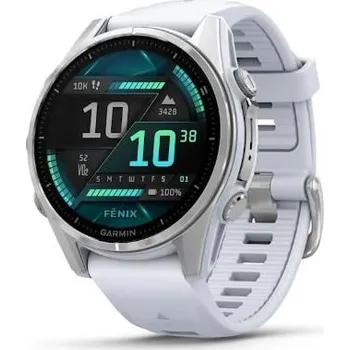 Chytré hodinky Garmin fenix® 8 – 43 mm, AMOLED, Silver / Whitestone se silikonovým řemínkem, EU