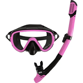 Potápěčská maska Aga Potápěčský set maska a šnorchl M8+S6 Černá/Růžová