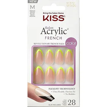 Přípravek na nehty Nalepovací nehty Salon Acrylic French Color / Hype KISS - 28 ks