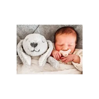 plyšák FLOW AMSTERDAM Uklidňující plyšový králíček Milo 0m+ Šedý