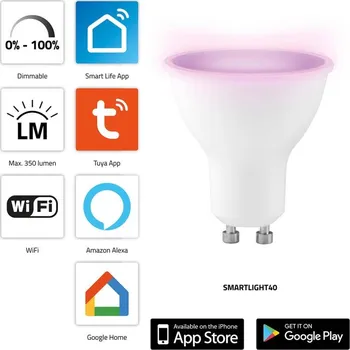 Žárovka Chytrá barevná LED lampa s Wi-Fi SMARTLIGHT40 Alecto