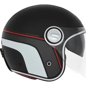 Auto-moto přilba HERITAGE, NOX PREMIUM (černá matná,červená,bílá) 2026 Velikost: M