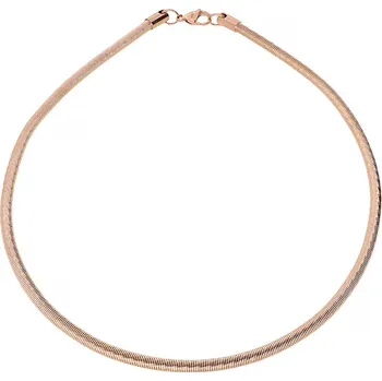 Souprava šperků JVD Dámský ocelový nerezový náhrdelník 6589 - růžově pozlacený