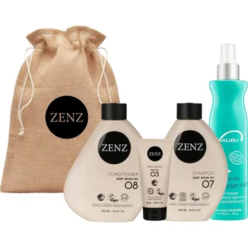Kosmetická sada Dárková sada pro suché vlasy a kudrnaté vlasy Zenz Deep Wood + kondicionér Malibu C zdarma + dárek zdarma