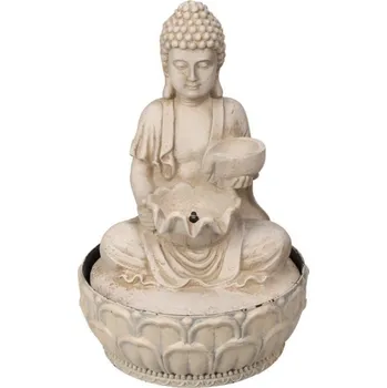 Zahradní dekorace HOMESTYLING Fontána pokojová s LED osvětlením 29 cm Budha béžová KO-795202330bezo