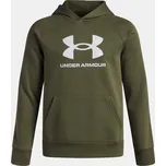 Chlapecká mikina UNDER ARMOUR UA RIVAL FLEECE BL HOODIE 1379791-390 ZELENÁ 158