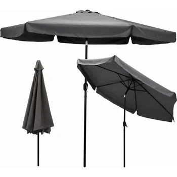 Stínicí technika Antracitový zahradní slunečník s klikou 300 cm - sklápěcí