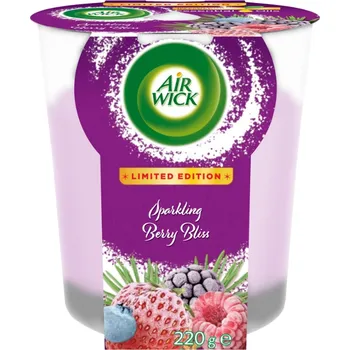 Svíčka Air Wick Sparling Berry Bliss Zimní ovoce vonná svíčka ve skle 220 g