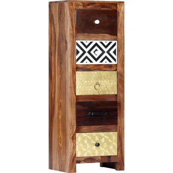 přebalovací pult a komoda Odkládací skříňka 40 x 30 x 110 cm masivní akáciové dřevo Hnědá247733