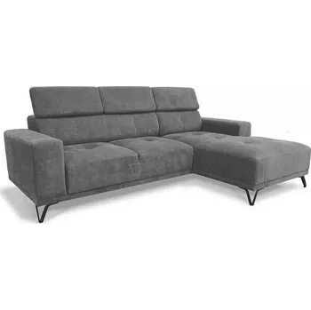 Sedací souprava KLEOPATRA s OTOMANEM - Pravá - ( KLOE II ) sedací souprava s ELEKTRICKÝM vyjížděcím sedákem - látka šedá RETRO BLISS 90 - kolekce "GB" (K250-Z) NOVINKA