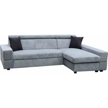 Sedací souprava CAIRO NEW - Levá- rohová sedací souprava, látka ŠEDÁ Aragon 93/polštářky Aragon 99 ČERNÁ -2balíky, kolekce "FE" (FE) (K250)NOVÁ LÁTKA