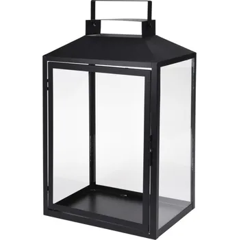 Lucerna HOMESTYLING Lucerna kovová sada 3 ks sklo 44+35+28cm KO-HZ1952000