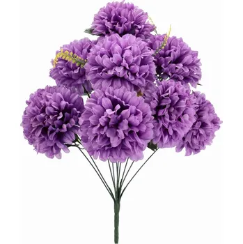 umělá květina Kytice umělých květin fialové Chryzantémy - 54 cm