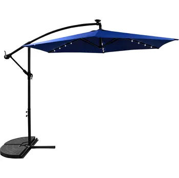 Stínicí technika Aga Zahradní slunečník 300 cm Tmavě modrý s LED osvětlením