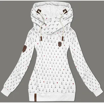 Dámská mikina Světle šedá vzorovaná dámská mikina, odstíny šedé XXL (44) i392_23739-48