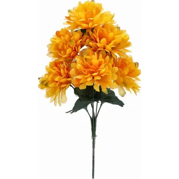 umělá květina Kytice umělých květin žluté Chryzantémy - 36 cm