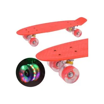 Skateboard Skateboard se svítícími kolečky SP0715 Červený