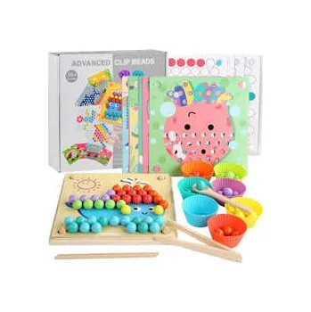 Dřevěná hračka vzdělávací skládačka Kuličky ZA4438