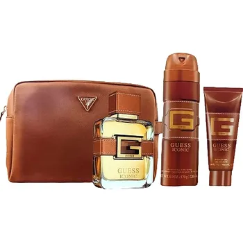 Kosmetická sada Guess Iconic parfémovaná voda 100 ml + deodorant sprej 170 g + sprchový gel 100 ml + kosmetická taška, dárková sada pro muže