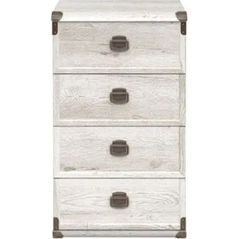 Komoda INDIANA II NEW - Komoda JKOM 4S/50, lamino borovice bílá (MONTANA 009 JKOM 4S/50 - 3 BALÍKY )(UG) (K150) NOVINKA