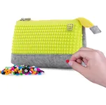 PIXIE CREW velké pouzdro ŠEDÁ/NEON ŽLUTÁ
