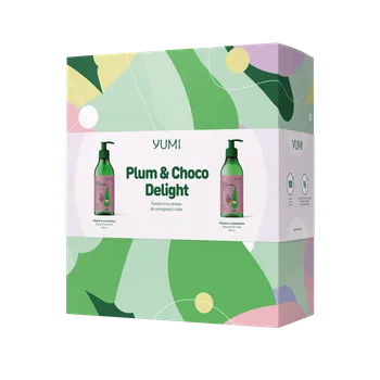 Sprchový gel Yumi Plum & Choco Delight sada: tělový balzám Švestka v čokoládě, 300 ml + sprchový gel Švestka v čokoládě, 400 ml