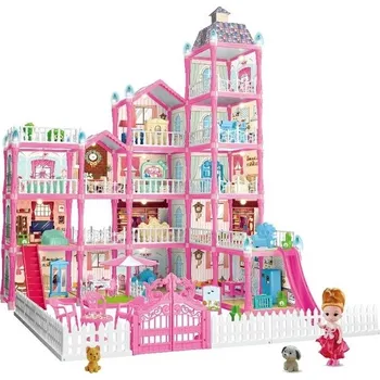 Domeček pro panenku B22M DOMEČEK PRO PANENKY VILLA 6 ÚROVNÍ NÁBYTEK 374ks