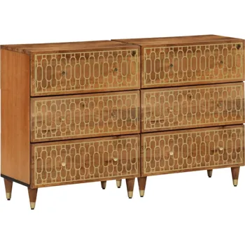 přebalovací pult a komoda Odkládací skříňky 2 ks 60x33x75 cm masivní mangovníkové dřevo Hnědá3206309