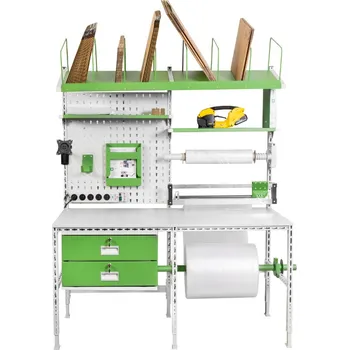 Obalový materiál Balicí pracoviště Servisbal 1600x800x750-950 mm, 2x zásuvka